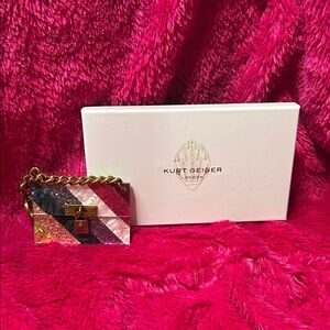 Kurt Geiger Multicolor bag charm with Gold Chain
